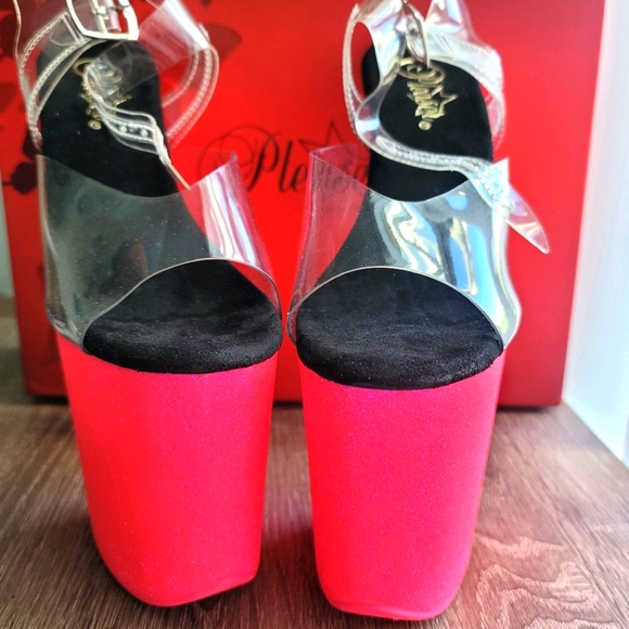 Neon Hot Pink Pleaser Heels - Picture 5 of 6